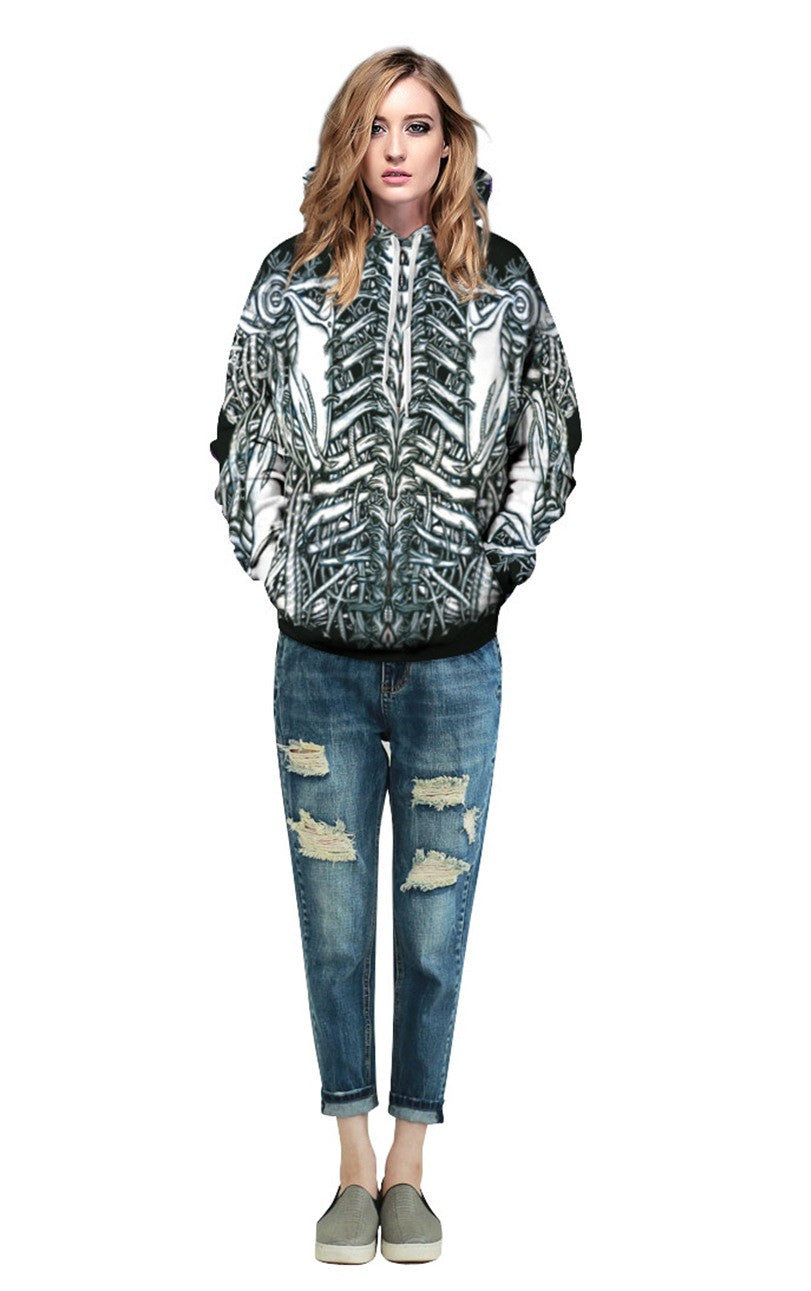 Skeleton Allover 3D Print Hoodie