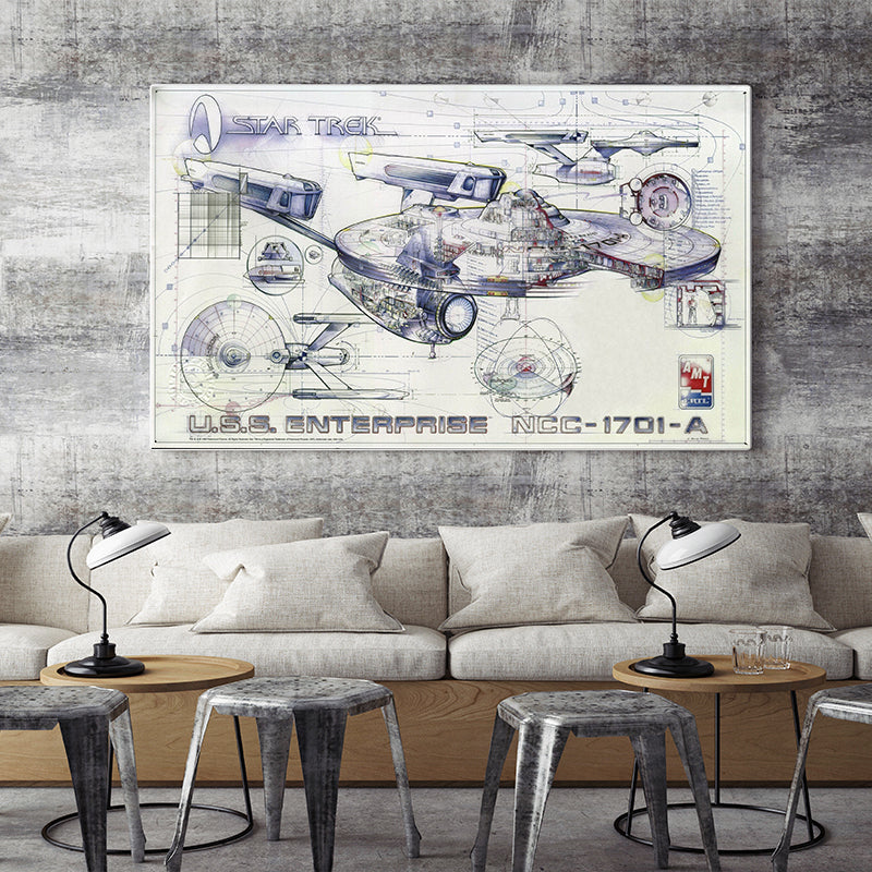Star Trek Spaceship Blueprints Poster Silk Wall Art