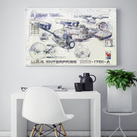 Thumbnail for Star Trek Spaceship Blueprints Poster Silk Wall Art
