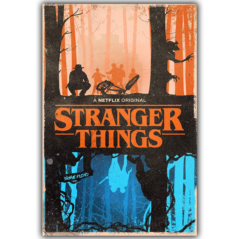 Stranger Things TV Movie Poster Silk Art Print Poster