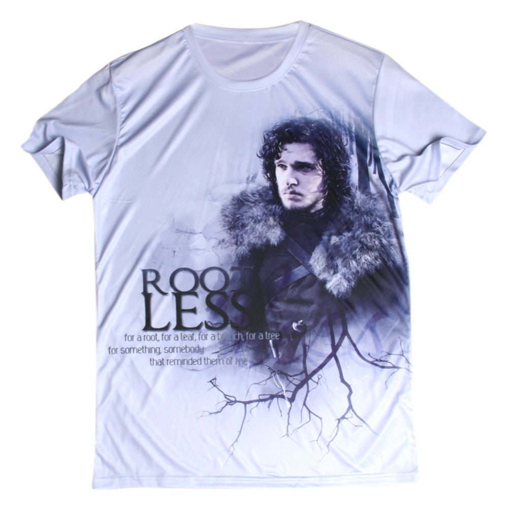 Game Of Thrones Jon Snow Root Less Allover 3D Print Tshirt - TshirtNow.net - 1