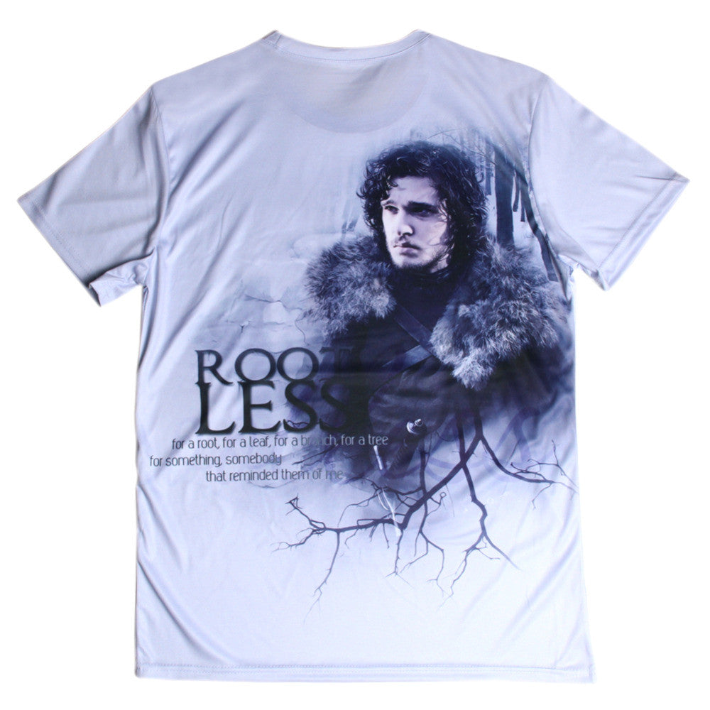 Game Of Thrones Jon Snow Root Less Allover 3D Print Tshirt - TshirtNow.net - 2