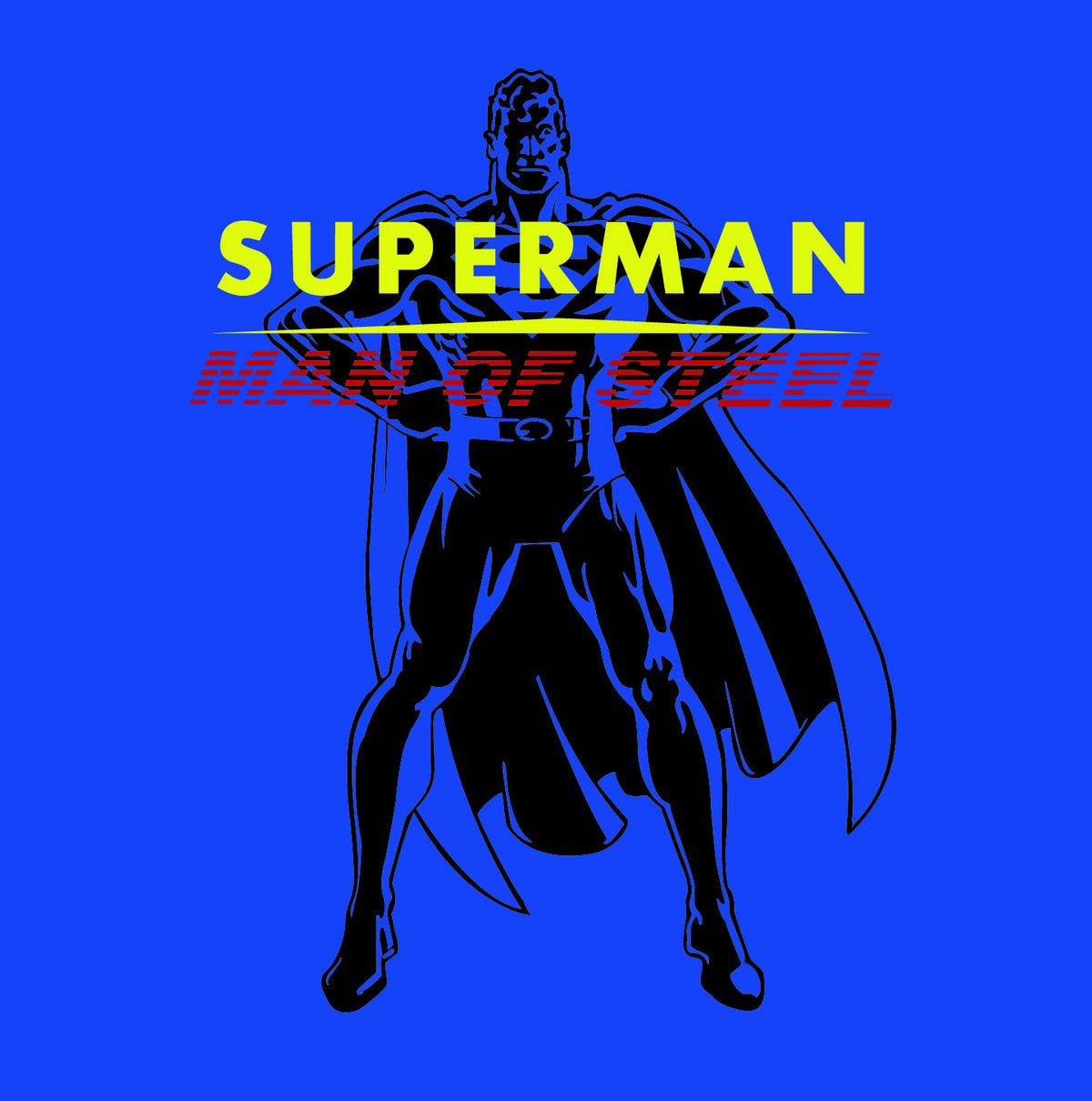 Superman Man Of Steel Standing Figure Logo on Blue Fitted Tshirt for Women - TshirtNow.net - 2