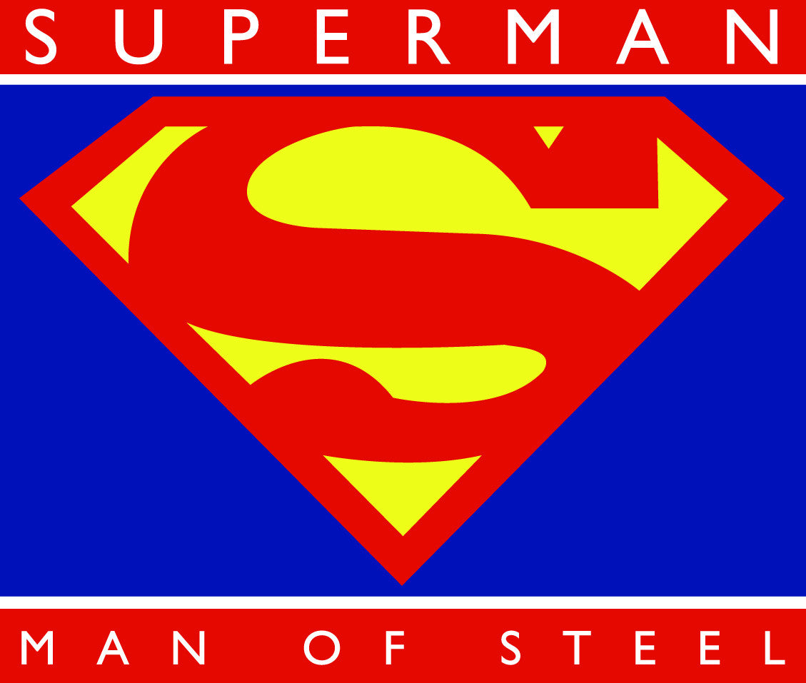 Superman Man of Steel Block Logo on White Crewneck for Men - TshirtNow.net - 2