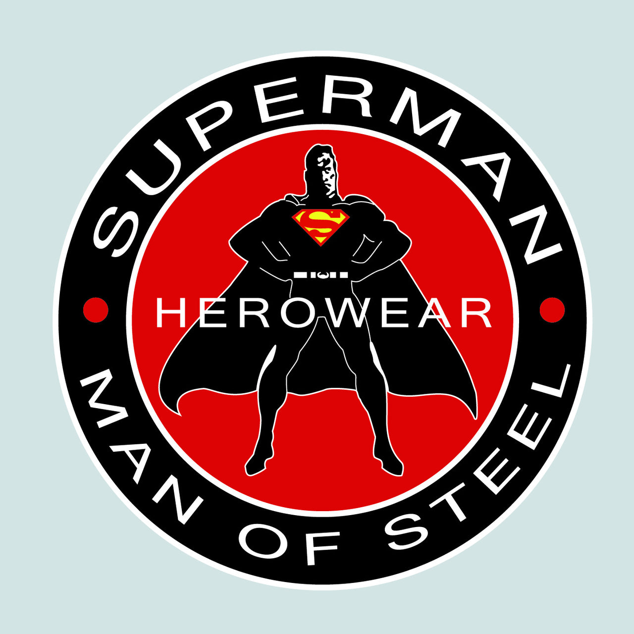 Superman Man Of Steel Herowear Round Logo on Ash Gray Crewneck - TshirtNow.net - 2