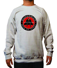 Thumbnail for Superman Man Of Steel Herowear Round Logo on Ash Gray Crewneck - TshirtNow.net - 1