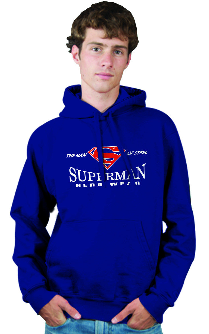 Superman Man Of Steel Hero Wear Logo on Navy Hoodie - TshirtNow.net - 1