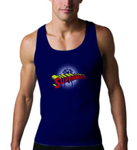 Thumbnail for Superman Standing Figure Logo on Navy Tank top - TshirtNow.net - 1