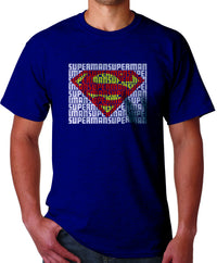 Thumbnail for Superman Man of Steel Word Art Logo On Navy Tshirt for Men - TshirtNow.net - 1