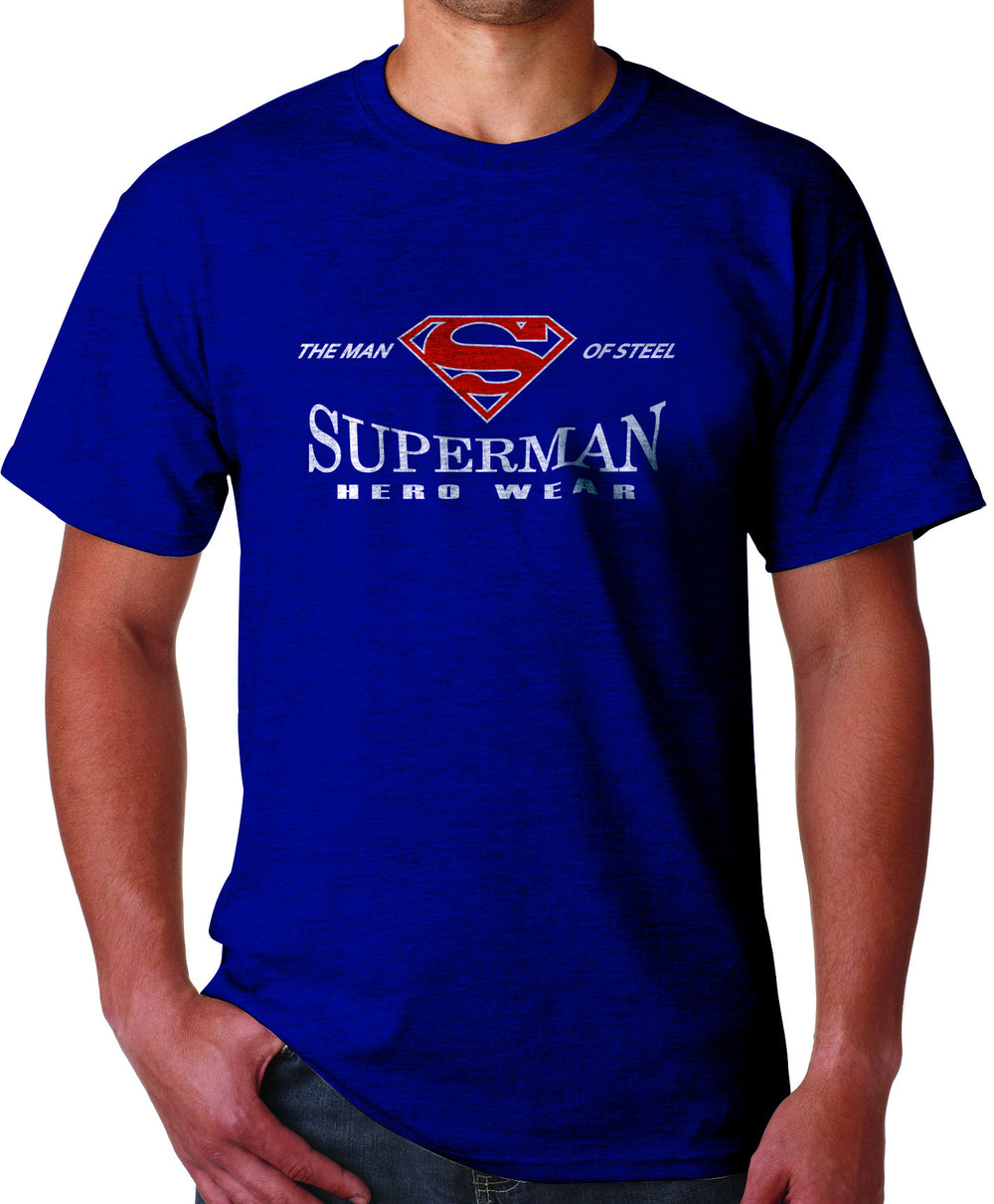 Superman Man Of Steel Hero Wear Logo on Navy Tshirt - TshirtNow.net - 1