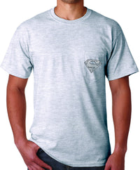 Thumbnail for Superman 'Play like' : Volleyball Logo on Ash Grey Colored Pocket Tshirt - TshirtNow.net - 2
