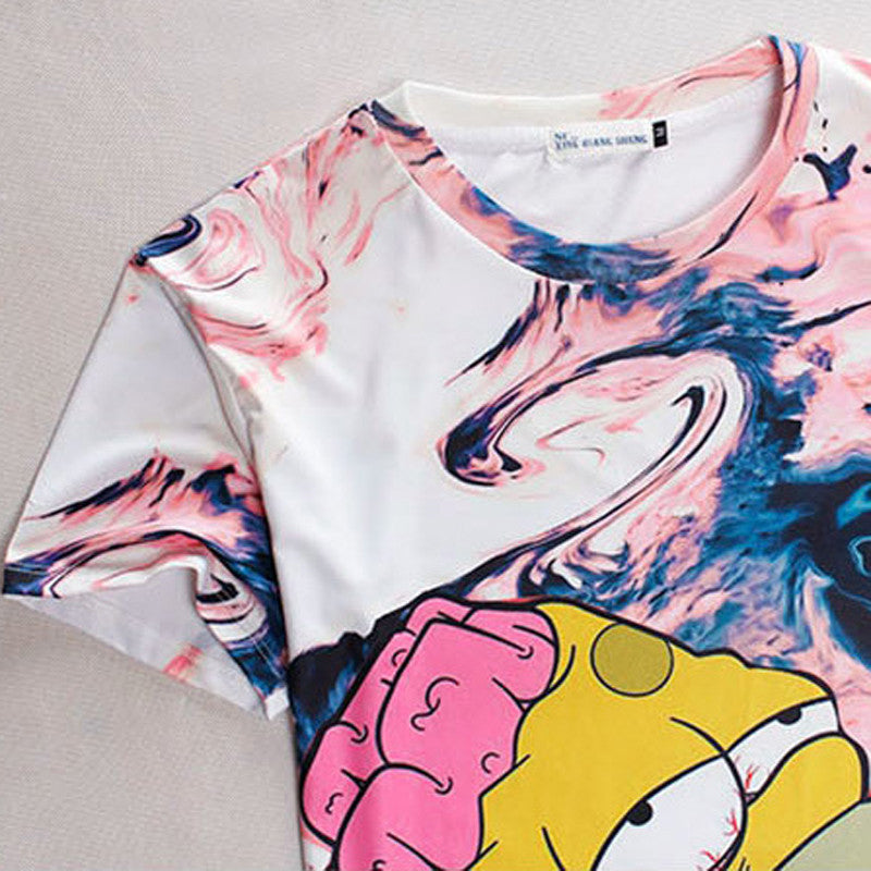 The Simpsons Homer Simpson Summer Melting Mens' 3D Allover Print Tshirt - TshirtNow.net - 3