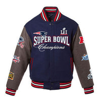 Thumbnail for New England Patriots 5-Time Super Bowl Champions Wool Varsity Jacket