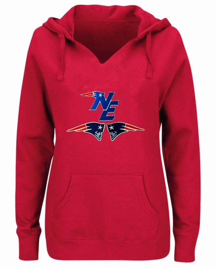 New England Patriots Women's V-neck Fitted Hoodie