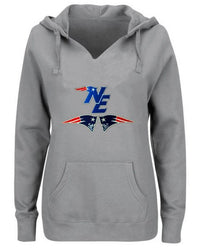 Thumbnail for New England Patriots Women's V-neck Fitted Hoodie
