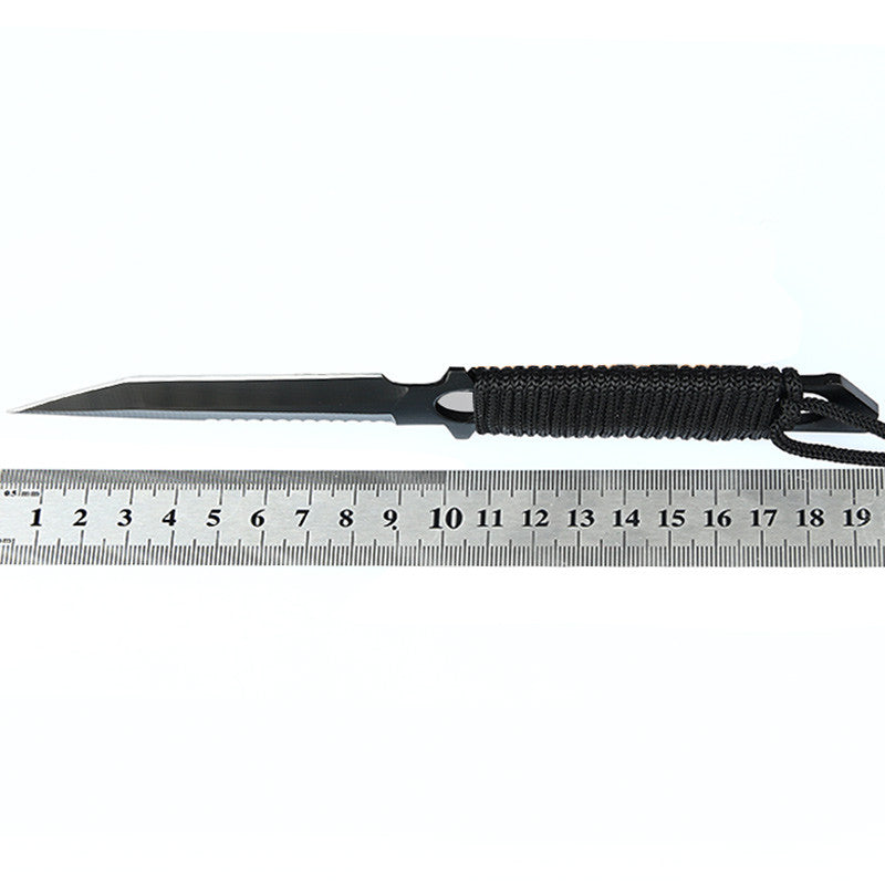 Tactical Paratrooper Diver Field Survival Hunting Stainless Steel Knife With Scabbard