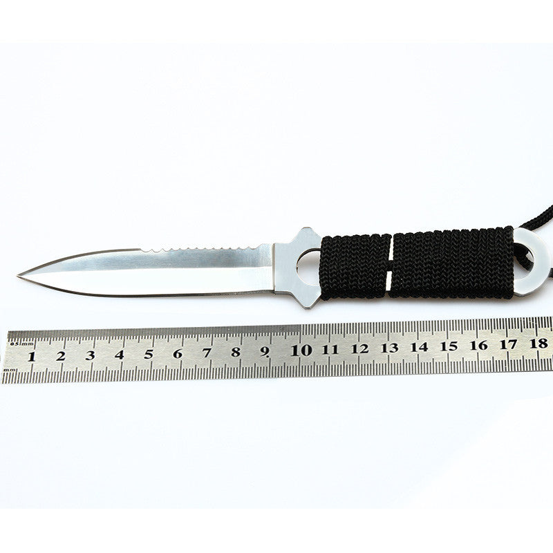 Tactical Paratrooper Diver Field Survival Hunting Stainless Steel Knife With Scabbard
