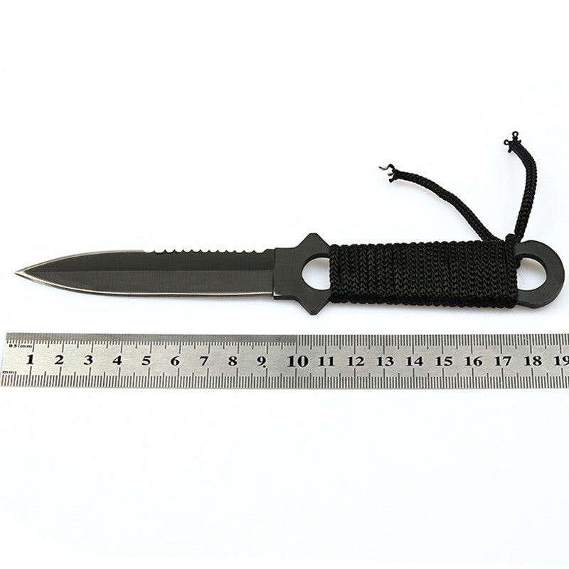 Tactical Paratrooper Diver Field Survival Hunting Stainless Steel Knife With Scabbard