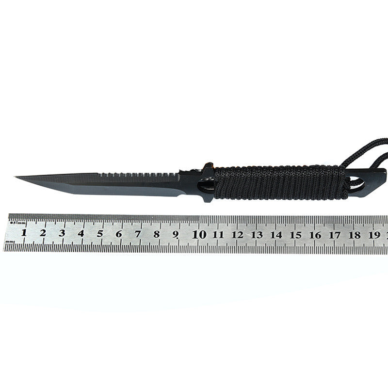 Tactical Paratrooper Diver Field Survival Hunting Stainless Steel Knife With Scabbard