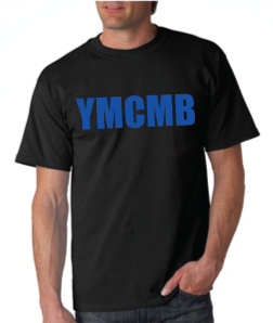 Ymcmb Tshirt: Black With Blue Print - TshirtNow.net - 1