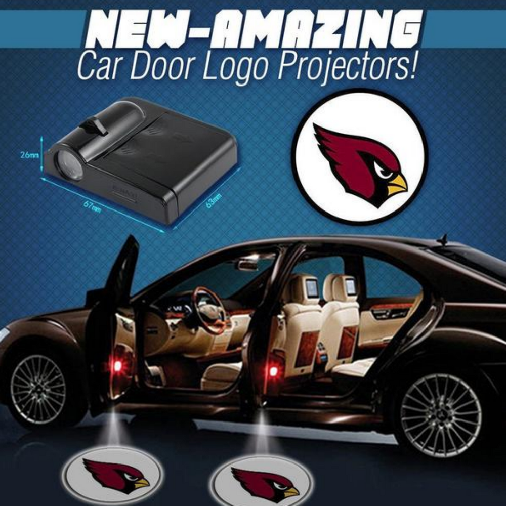 2 NFL ARIZONA CARDINALS WIRELESS LED CAR DOOR PROJECTORS