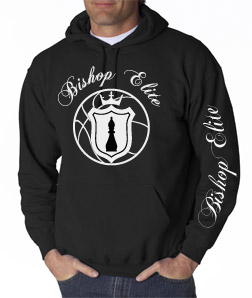 Bishop Elite "Logo" Hoodie: Black With White Print - TshirtNow.net - 1