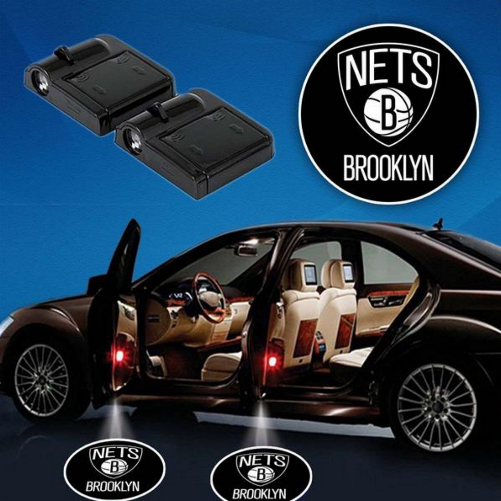 2 NBA BROOKLYN NETS WIRELESS LED CAR DOOR PROJECTORS