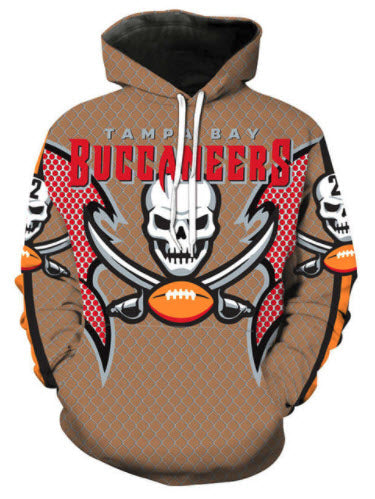 Buccaneers Skull Cross Allover 3D Print Hoodie
