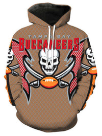 Thumbnail for Buccaneers Skull Cross Allover 3D Print Hoodie