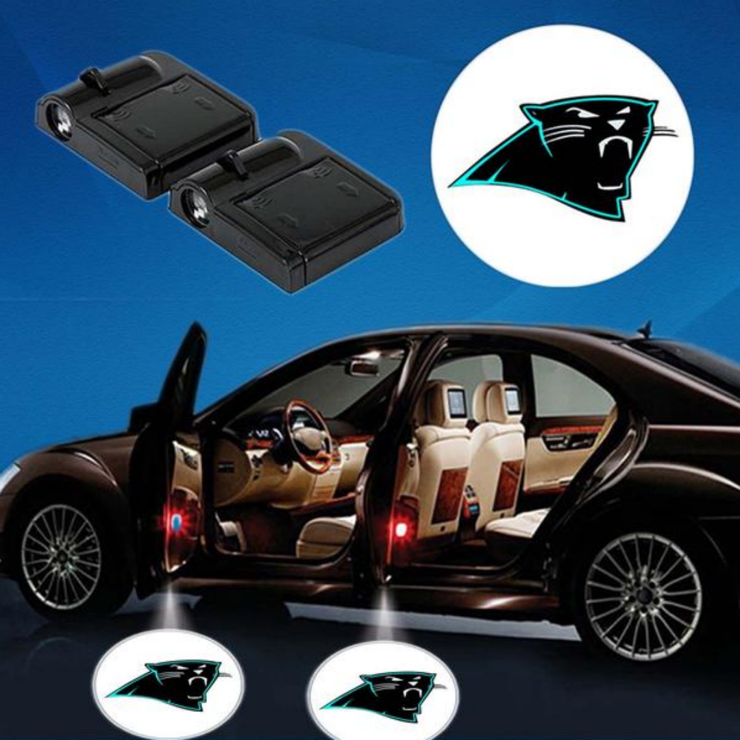 2 NFL CAROLINA PANTHERS WIRELESS LED CAR DOOR PROJECTORS