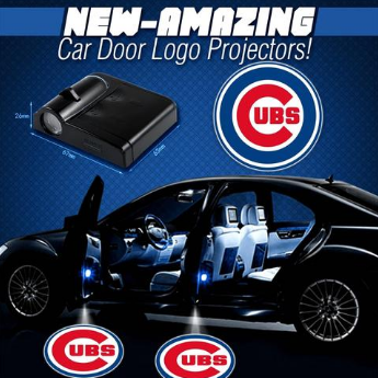 2 MLB Chicago Cubs Wireless LED Car Door Projectors