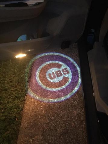 2 MLB Chicago Cubs Wireless LED Car Door Projectors