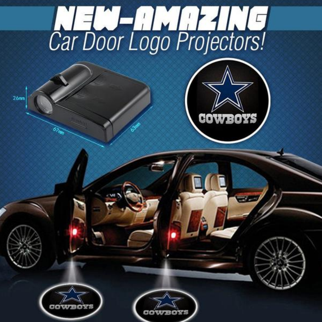 2 NFL DALLAS COWBOYS WIRELESS LED CAR DOOR PROJECTORS