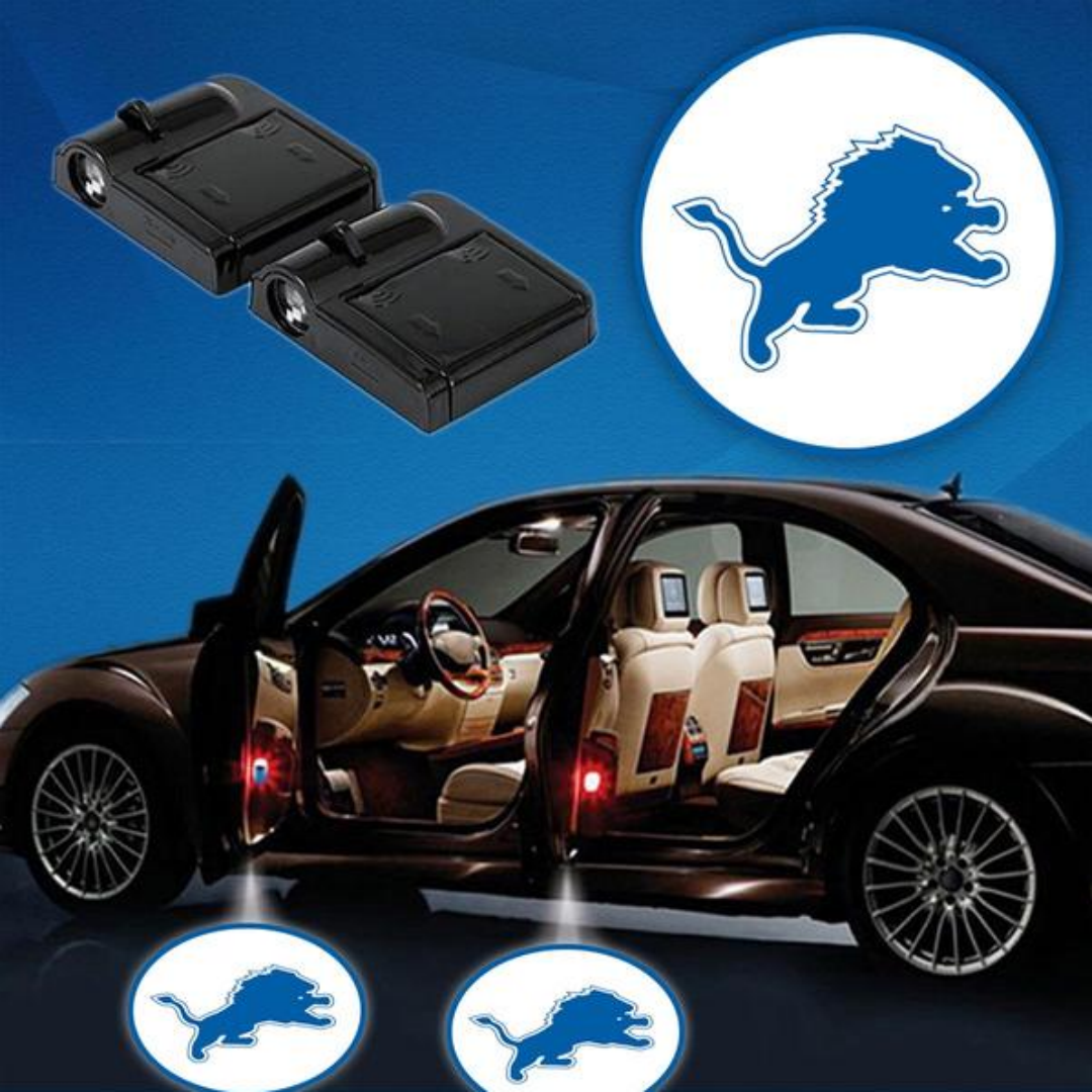 2 NFL DETROIT LIONS WIRELESS LED CAR DOOR PROJECTORS