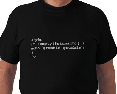 Php Empty Stomach Tshirt: Black With White Print - TshirtNow.net