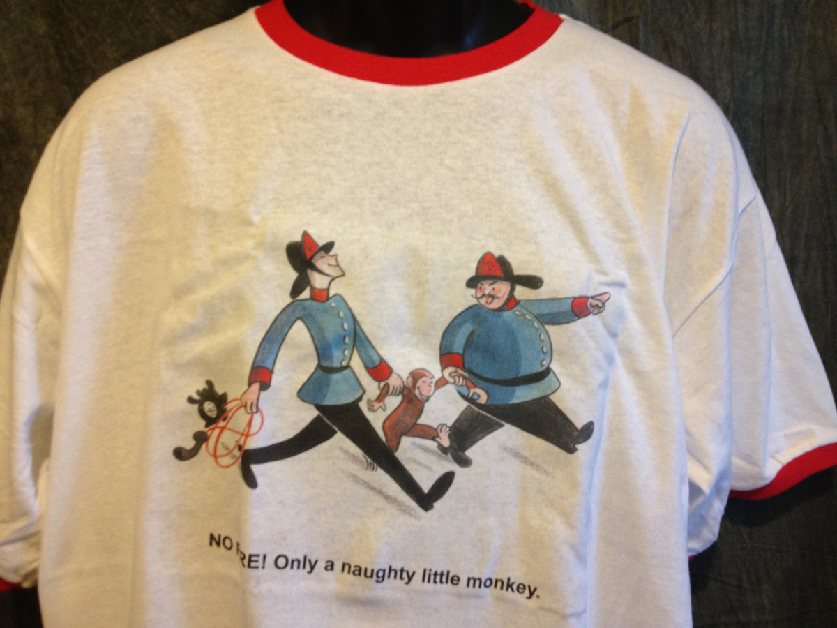 Curious George Fireman Red Ringer Tshirt - TshirtNow.net - 2