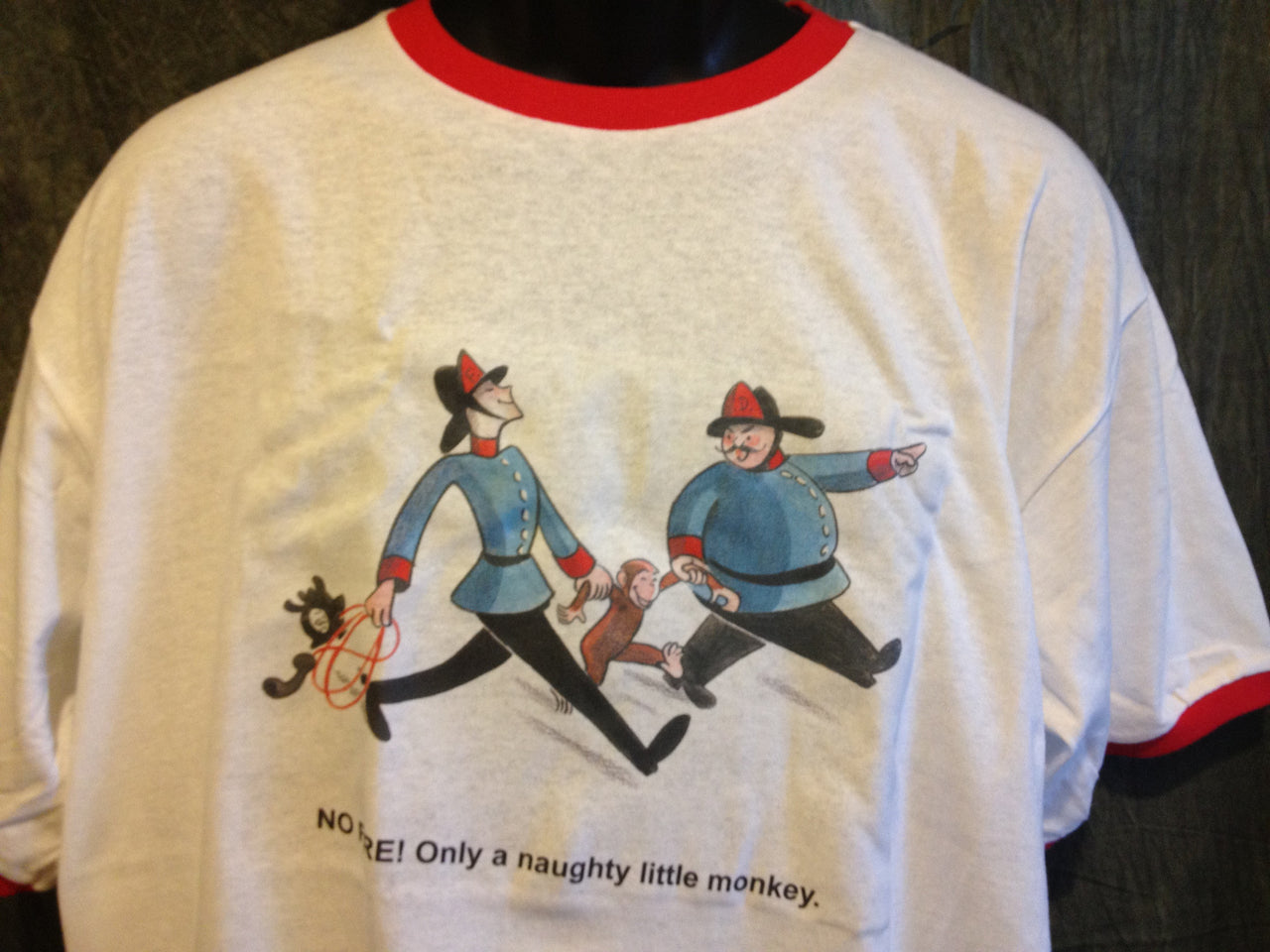Curious George Fireman Red Ringer Tshirt - TshirtNow.net - 2