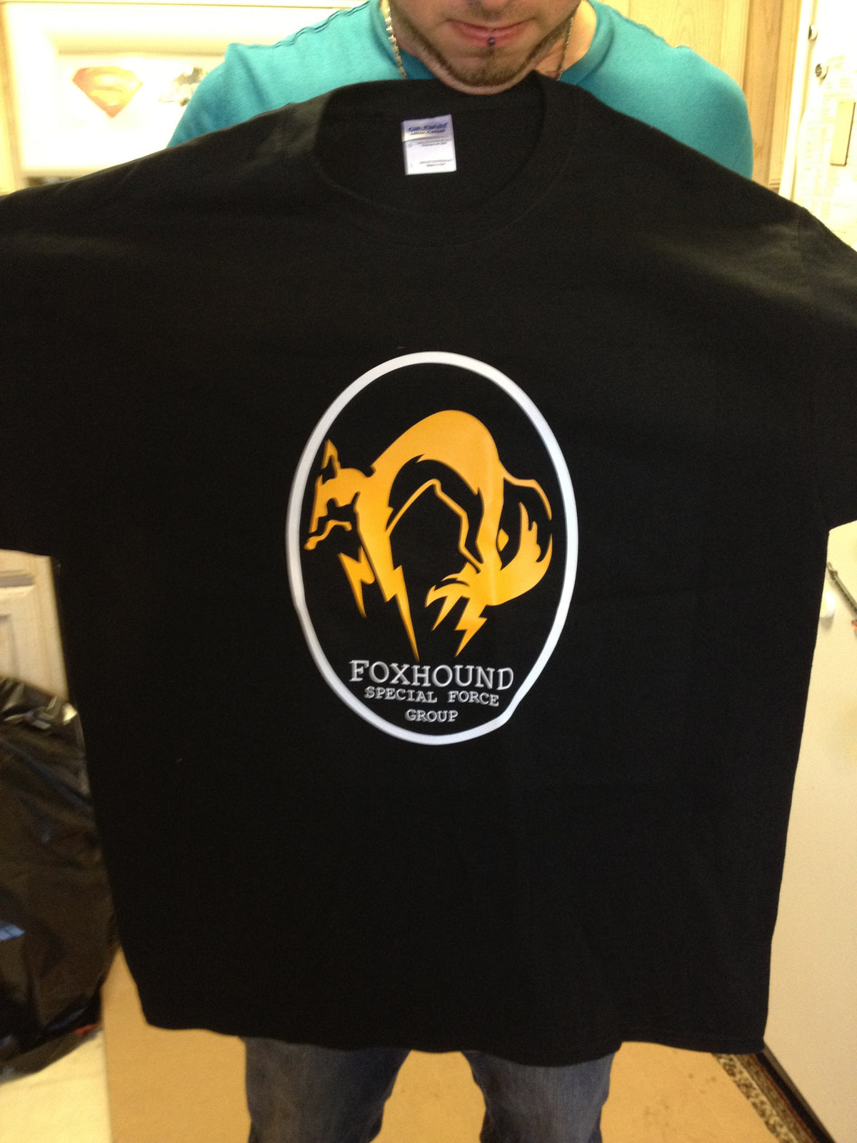 Metal Gear Solid Fox Hound Special Force Group Tshirt: Black With Yellow and White Print - TshirtNow.net - 2