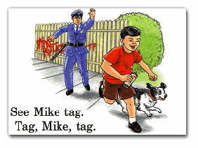 Childhood See Mike Tag. Tag, Mike, Tag. White Tshirt
