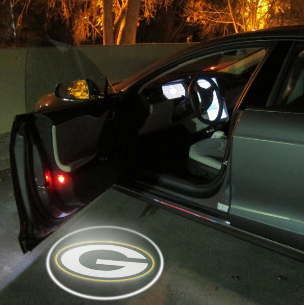 2 NFL GREEN BAY PACKERS WIRELESS LED CAR DOOR PROJECTORS
