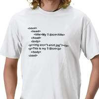 Thumbnail for Html Tshirt: White With Black Print - TshirtNow.net