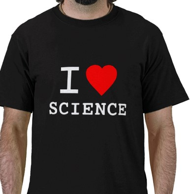 I Love Science Tshirt: Black With Red & White Print - TshirtNow.net - 1