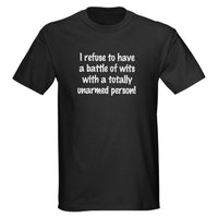 Thumbnail for Battle of Wits Black Tshirt White Print - TshirtNow.net