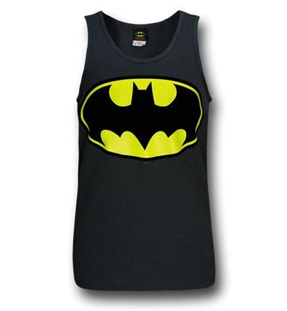 Batman Classic Logo Symbol Charcoal Men's Tank Top - TshirtNow.net - 3