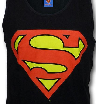 Superman Classic Logo Symbol Black Men's Tank Top - TshirtNow.net - 1