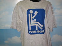 Thumbnail for Porn Addict Adult Grey Size XL Extra Large Tshirt - TshirtNow.net - 2