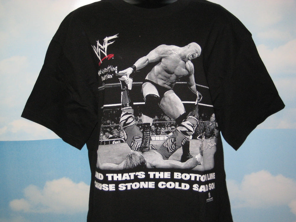 Stone Cold Steve Austin Adult Black Size Medium Tshirt - TshirtNow.net - 1