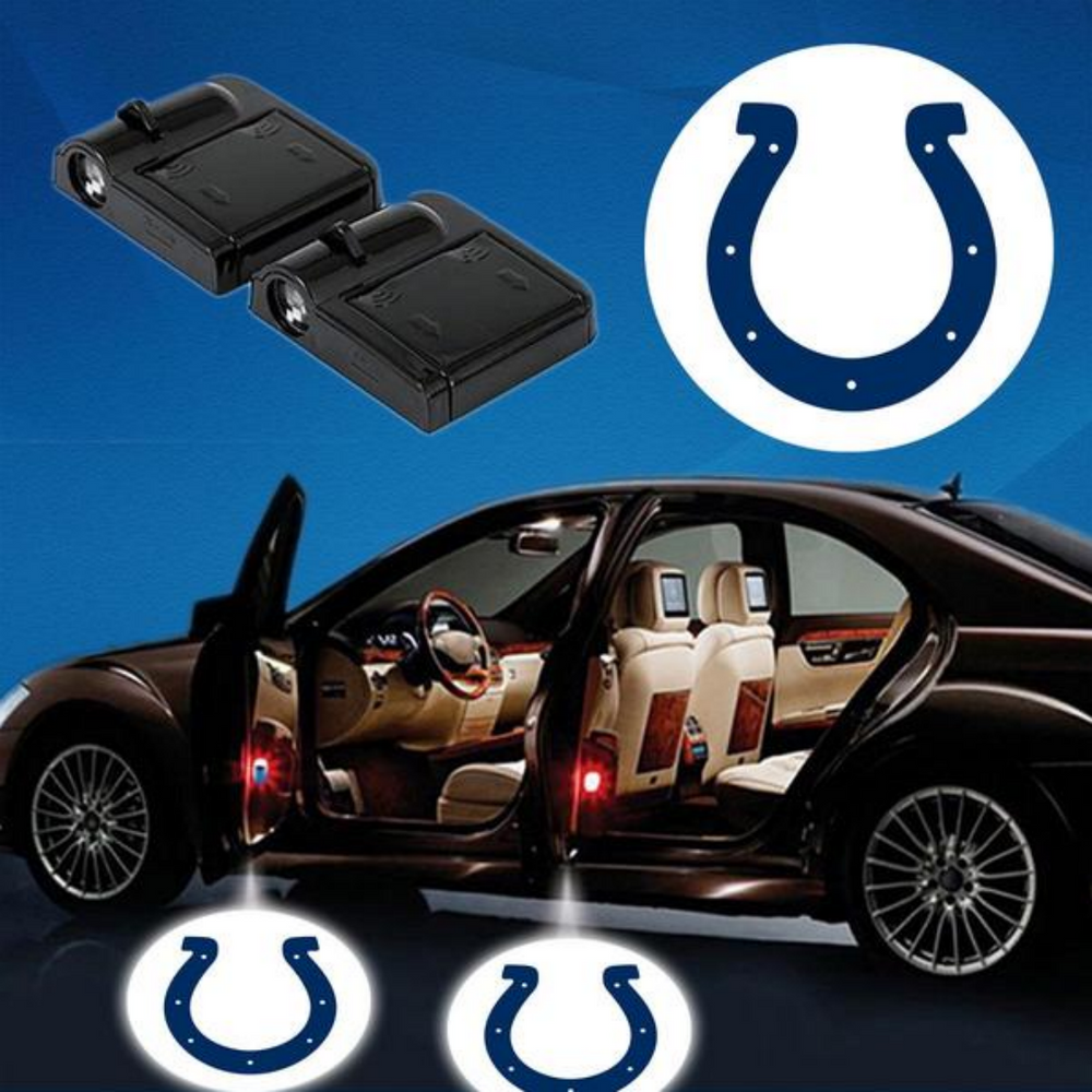 2 NFL INDIANAPOLIS COLTS WIRELESS LED CAR DOOR PROJECTORS