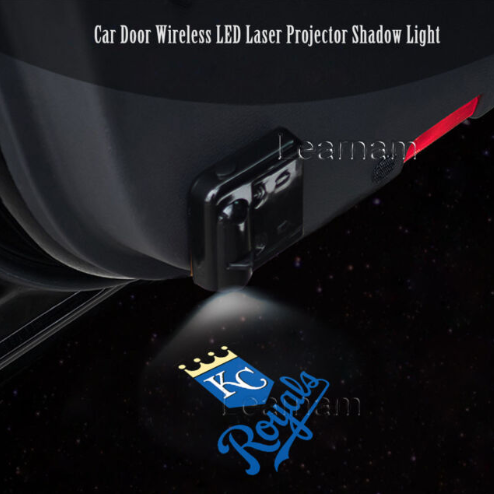 2 MLB KANSAS CITY ROYALS WIRELESS LED CAR DOOR PROJECTORS