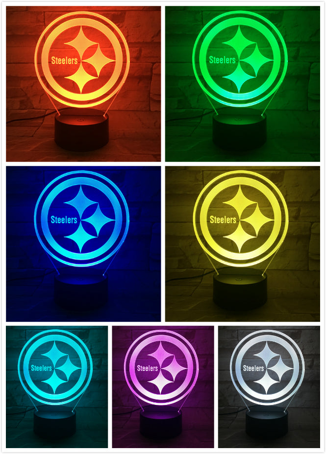 NFL PITTSBURGH STEELERS LOGO 3D LED LIGHT LAMP